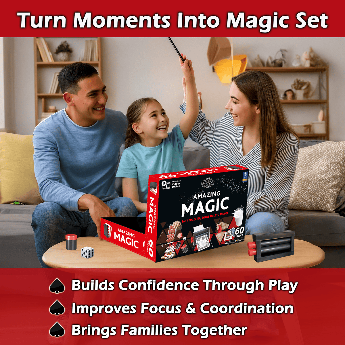 Magic String Set Amazing Magic Set for Kids 8+ — 60 Tricks with Video Guides & Premium