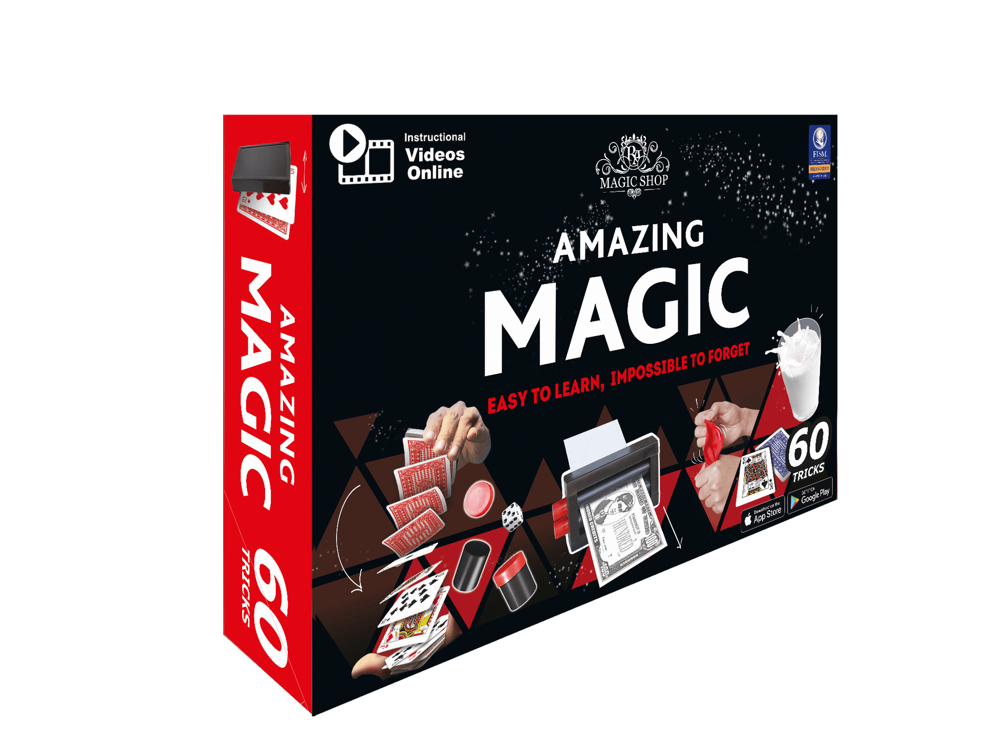 Amazing Magic Set for Kids Ages 8 and Up - 60 Easy and Advanced Tricks with Video Instructions - High - Quality Props for Beginners - Builds Confidence & Motor Skills - Ra Magic Shop - #magic_trick#