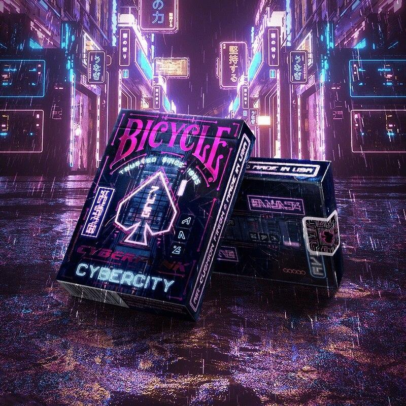 🌆 Bicycle Cyberpunk Cybercity Premium Playing Cards – Neon Sci-Fi