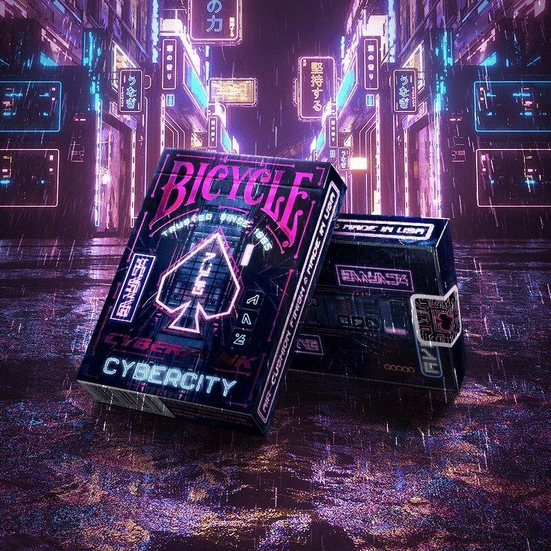 🌆 Bicycle Cyberpunk Cybercity Premium Playing Cards – Neon Sci - Fi Adventure! 🚀 - Ra Magic Shop - #magic_trick#